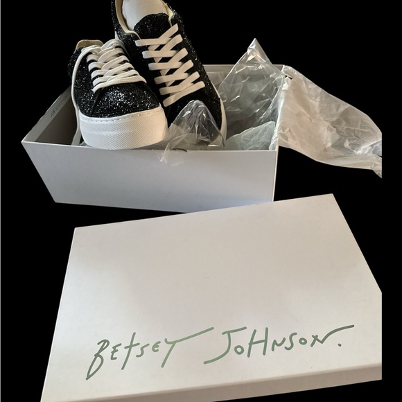 Betsey Johnson Shoes - Betsey Johnson Black Glitter Sneakers Brand new !
